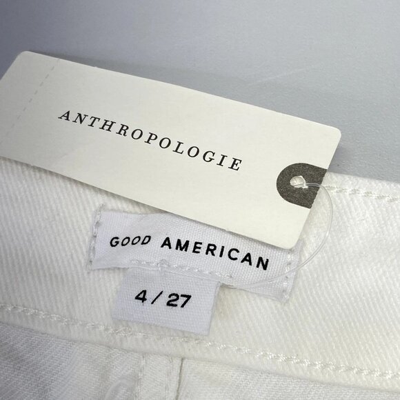 Good American Women's Sparkle-Lined Good Ease Relaxed Jeans White Size 27 | NWT - Picture 7 of 10